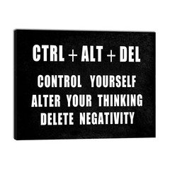Motivational CTRL+ALT+DEL Classroom Positive Quotes Inspirational Poster Canvas
