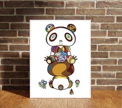 Takashi Murakami Panda Sitting Canvas Wrap Poster Framed Art Decor Acrylic Print