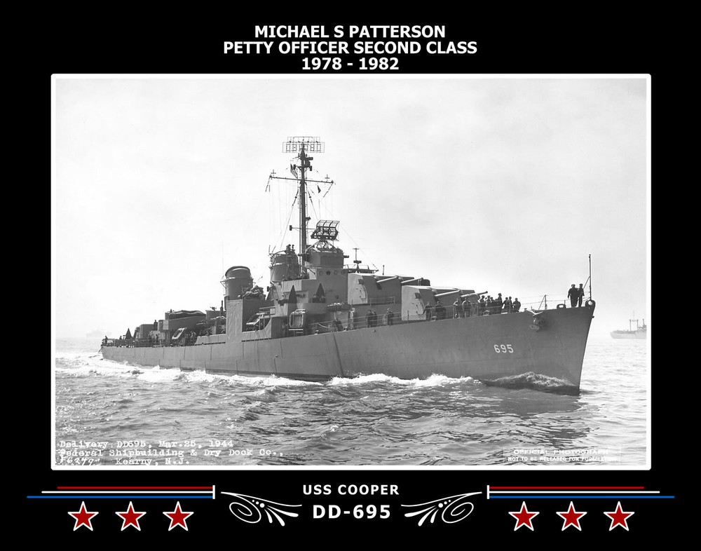 Navy Emporium USS Cooper DD-695 Canvas Photo Print 267DD695