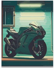 Motorcycle 11×14 Art Print | Retro Bike Poster | Premium Quality | Quick Shippin