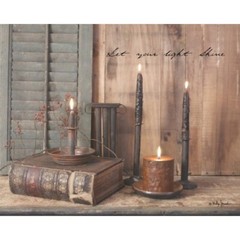 NEW Billy Jacobs Canvas Print Picture LET YOUR LIGHT SHINE 12″ x 16″ Rustic