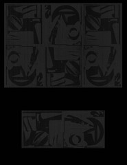 LOUISE NEVELSON Black Repetition 26″ x 20″ Poster 1972 Abstract Black Shapes, De