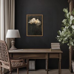 Dark Moody Cloud Wall Art, Vintage Cloud Rain Wall Decor Paintings… 12×16 inch