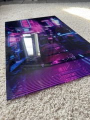 24×16 Cyberpunk Neon City Acrylic Wall Art – Tokyo Street Japan