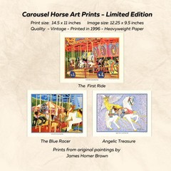 Set – Carousel Horse Art Prints Set: Vintage Circus Theme, James Homer Brown