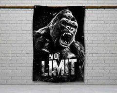 Gorilla Flag Motivational Fitness Wall Art for Home or Garage Gym Decor