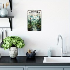 Tin Metal Signs Wall Art Forest Scenery Canvas Print with Pine 8×12