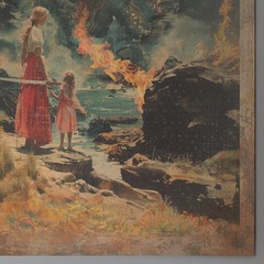 Vintage DRAGON SLAYER Wall Art, Warrior Mom Fantasy Decor, Sword Reptile Poster
