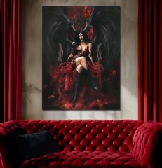 Lilith Fine Art Print #2, Canvas, Optional Frame, Dark Demon Goddess Wall Art