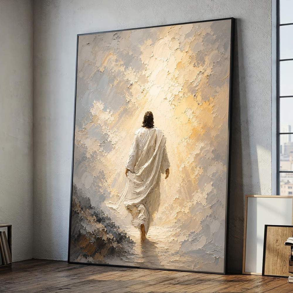 Risen Jesus Walking into the Light Canvas Print Christian Wall Art Gift