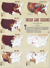 1972 Indian Land Cessions Map. Native American History Poster Home School Print