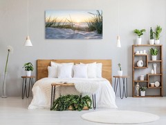 Beach Sunset Canvas Wall Art Canvas Painting Print Art Poster,DIY Framed 24″x48″