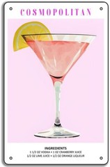Dirty Martini Art Print, 8x12in Metal Tin Sign, Bar Cart Decor, Cocktail Art Pos