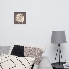 10 x 10 Watercolor Flower Dry Allium Poster Matte Finish Floral Earth Tones