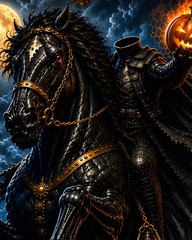 Legend Of Sleepy Hollow Headless Horseman Wall Art Gothic Halloween Print 24×36