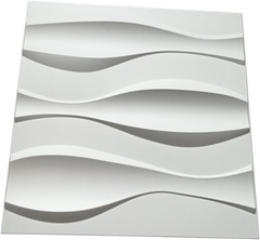 19.7″ x 19.7″ (Pack of 12) Wall Panel Wave, White