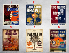 College Football Rivalry Flyers Wall Collage Kit Poster Prints