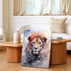 Wall Art Lion Safari Tree Floral Wildlife Landscape Canvas Print Modern Decor