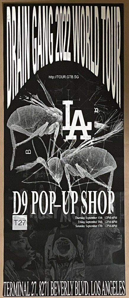 Drain Gang 2022 World Tour 9/15-9/17/22 L.A. Pop-Up Poster (Condition: M-/VG+)