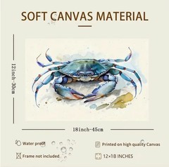 Canvas Wall Art CRAB WATERCOLOR 12 x 18 Unframed 760
