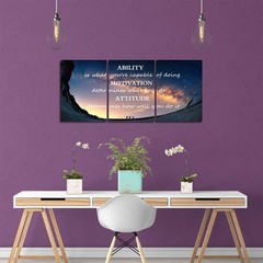 Motivational Quotes Canvas Wall Art Inspirational Ability Motivation Attitude…