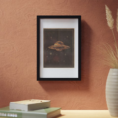 UFO DISCO BALL Wall Art, Retro Sci-fi Star Poster, Alien Celestial Space Decor