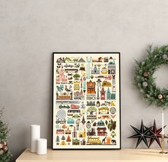 Disney Parks Icons Poster, Theme Park Travel Wall Art, Magic Kingdom