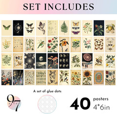 Vintage Wall Collage Kit – Mini Posters For Room Aesthetic, Cottage Core Wall…