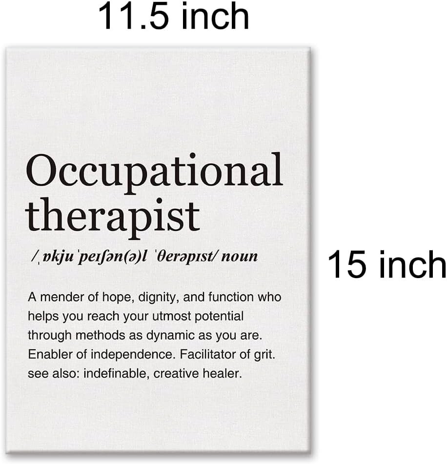 Occupational Therapist Canvas Print Decor Frameless 12X15 Hardware Included