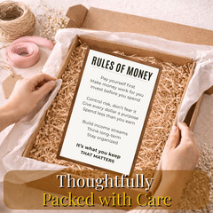Rules of Money Poster Framed 11×17 Minimalist Motivational Wall Art Print