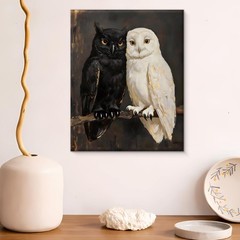 Gothic Owl Wall Art Canvas Print Dark Academia Poster Home Room Decor