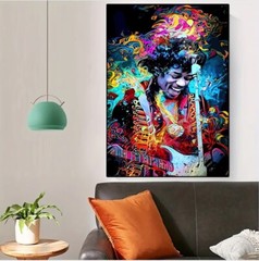 Jimi Hendrix graffiti Canvas Wall Art Pop Artist Picture Painting Home Decor