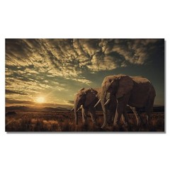African Elephant Canvas Painting Modern Animal Wall Art Poster Print Art Picture