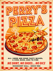 Perry’s Pizza Fast Times At Ridgemont High Wall Collage Promo Style Poster