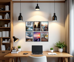 Motivational Posters Prints Set of 6 Canvas Wall Art Artwork Wall Decor Posit…