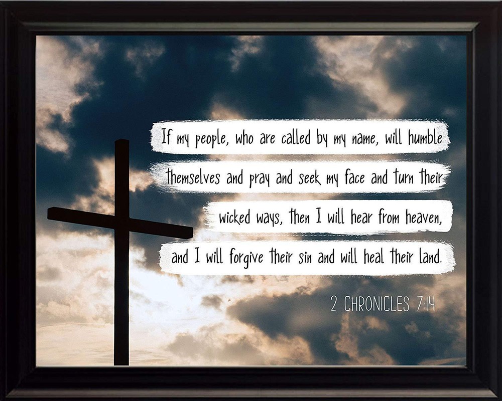 2 Chronicles 7:14 Christian Poster Print Picture or Framed Wall Art Bible Verse