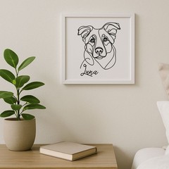 Personalized Laser Engraved Beauceron Dog Portrait on Wood in Frame Handcrafted