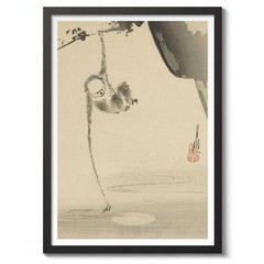 Monkey Reaching for the Moon by Ogata Gekko Japanese Sumi-E Wall Art