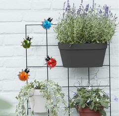Multicolor Ladybug Outdoor Wall Art Set of 4 – Perfect Gift for Garden Lovers