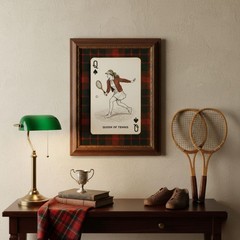 Queen of Tennis Poster, Vintage Sports Wall Art, Preppy Country Club Decor
