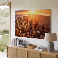 Golden Hour Cityscape Canvas Aerial Modern & Gothic Architecture Art Wall Art