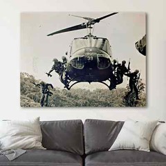 Vietnam War Helicopter USA Military 1960s Canvas Print Wall Art
