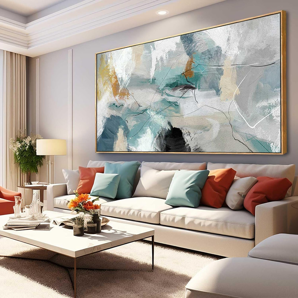 Large Hand-Painted Canvas Art for Minimalist Home Decor – 30×60 Inch