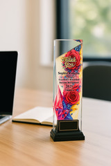 Custom Thank You Award Plaque – Personalized Crystal Rose Gift for Teacher, Boss