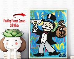 Alec Monopoly Martini Art Print | Mounted Canvas | Framed Canvas |Acrylic