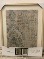 🏯 THRESHOLD Textured Fabric Framed Wall Art (Set of 2) 24″ x 30″ 🆕