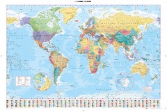 WORLD MAP POSTER – 24×36 GEOGRAPHY COLOR FLAGS 33057