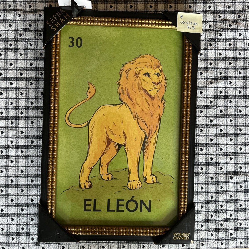 El Leon #30 Wall Art By Sapna Shah 12 X 18 Inches Loteria