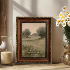 Framed Christian Scripture Wall Art Bible Verse With Landscape Canvas Vintage…