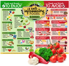 Anti-Inflammatory Food Chart Magnet 11×8.5 Diet Guide Healthy Foods & Drinks